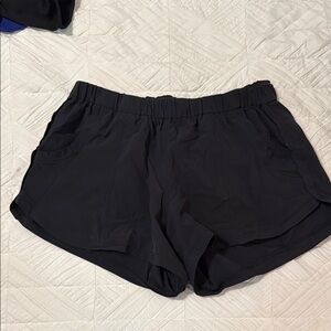 Athleta Black Athletic Shorts Lightweight Elastic Waist
